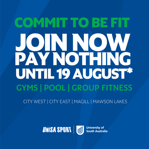 Commit to be Fit. Join now pay nothing until 19 August* Gyms Pool Group Fitness, City West City East Magill Mawson Lakes