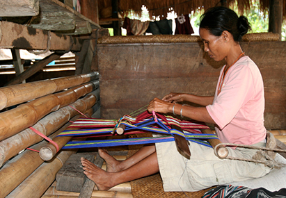 Girl weaving