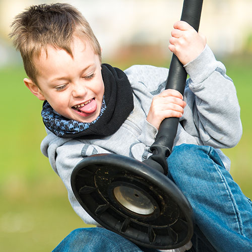 boy on swing