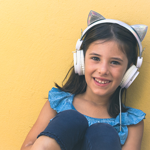 Child with headphones