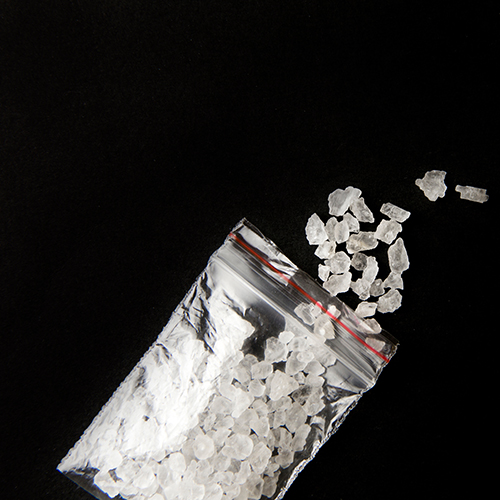 A bag of illicit drugs
