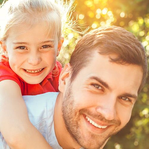 Dad and young daughter