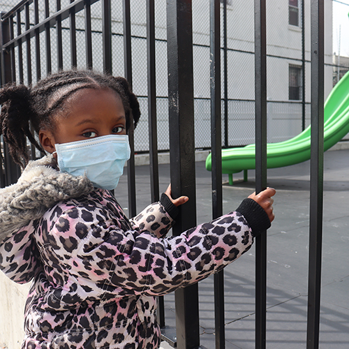 girl locked out of playground