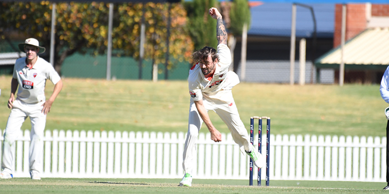 Fast bowlers have high injury rates. Australian international and SACA fast bowler Kane Richardson. Photos courtesy SACA.