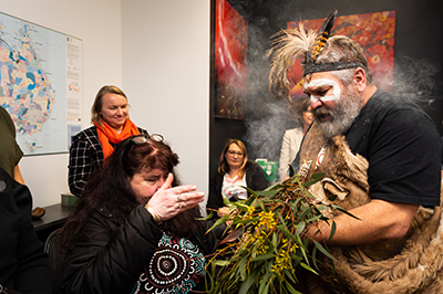 Undertaking the Smoking Ceremony and Cleansing at City East.