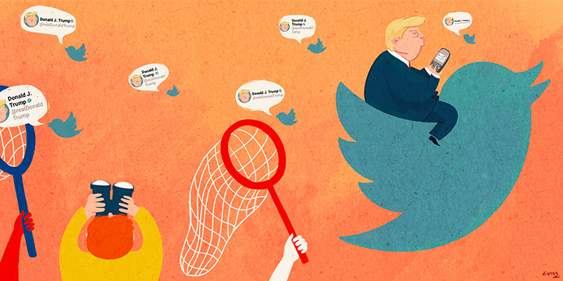 Trump tweets illustration