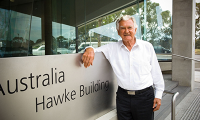 Bob Hawke led the funding drive for the Hawke Building at UniSA.