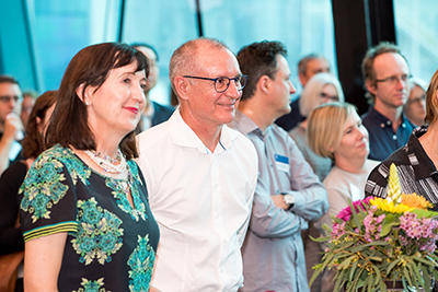 Member for Port Adelaide Susan Close and Industry Professor Jay Weatherill at the launch.