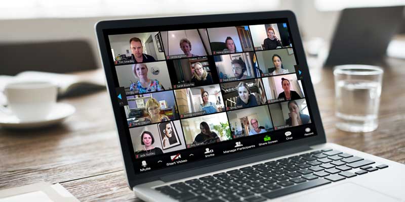 Video conferencing on a laptop