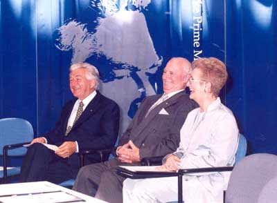 Professor Denise Bradley (right) with Bob Hawke (left) at a Bob Hawke Prime Ministerial Centre event.