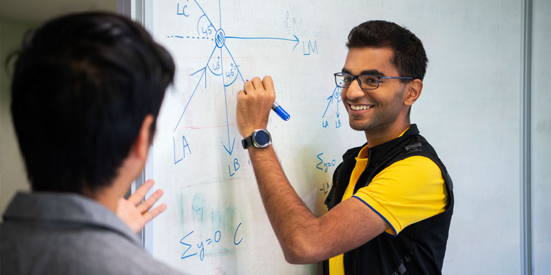 Mohammad, an Engineering student, in the Experience 1 Studio at Mawson Lakes campus. Almost 88 per cent of UniSA undergraduate students were happy with facilities and resources at UniSA according to the Student Experience Survey 2018-2019.