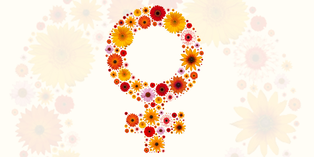 Female symbol created with flowers