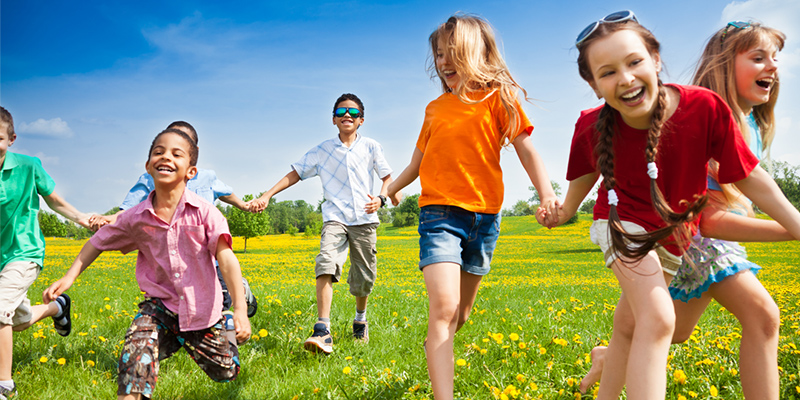 Children running