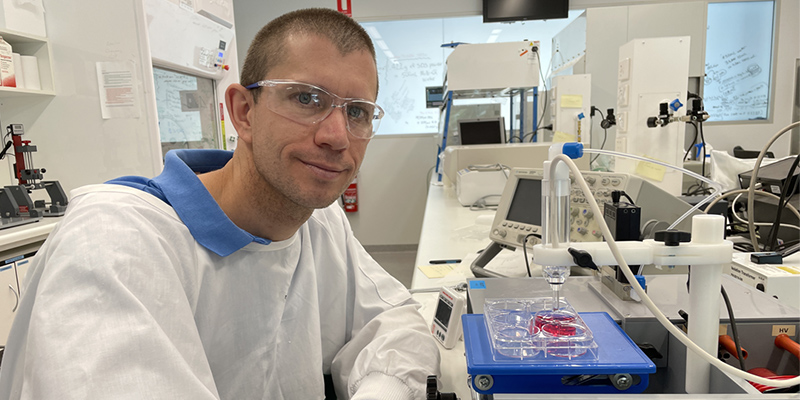 Dr Endre Szili in his lab at UniSA's Future Industries Institute. The research was covered by US-based Fox News.