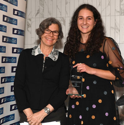 UniSA Student Journalism Award Winner Michelle Wakim (right) with UniSA program director for Journalism and Professional Writing, Dr Bonita Mason.