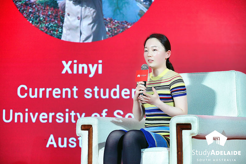 UniSA student Xinyi Xu was invited to speak at the event, sharing her own experiences of studying online during the pandemic.