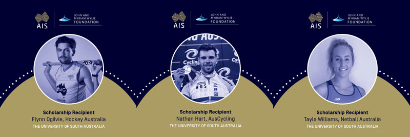 The University’s successful recipients include Medical Sonography student and hockey player Flynn Ogilvie; Outdoor and Environmental Leadership student and cyclist Nathan Hart; and Exercise and Sport Science/Nutrition and Food Science student and netballer Tayla Williams.  