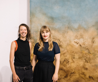 Artist Anika Gardner with UniSA honours graduate Amber Cronin