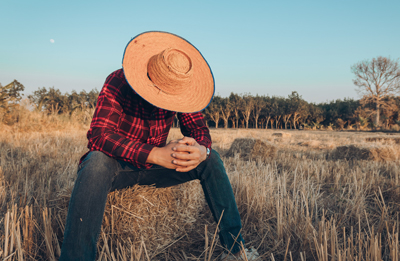 Stressed farmer