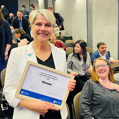 UniSA PhD student Lainie Anderson, the winner of the 2022 3MT grand final.