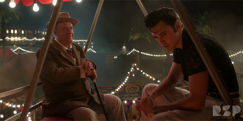 Actors Tom Hanks and Austin Butler in a scence from the film Elvis.