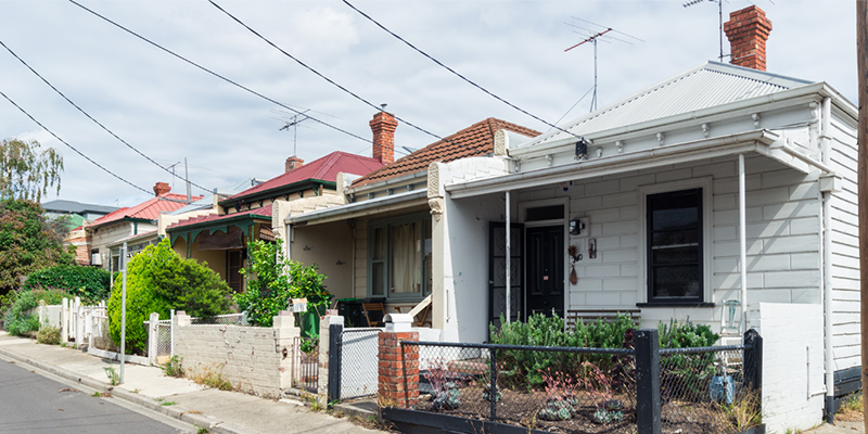 A row of old terrace houses