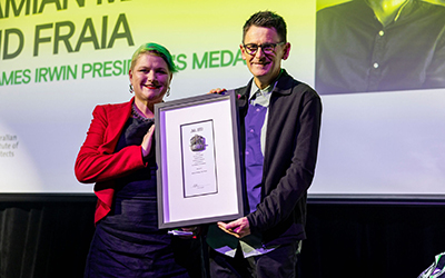 UniSA Associate Professor in Architecture Damian Madigan was awarded the President’s Medal. Photo by Frankie the Creative.
