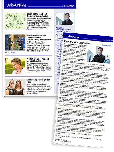 UniSA News first VC column 2013